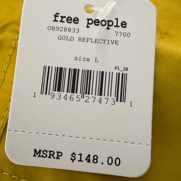 NEW Free People Movement LARGE Moonlight Reflective Jack Jacket Gold Crop - Picture 8 of 10